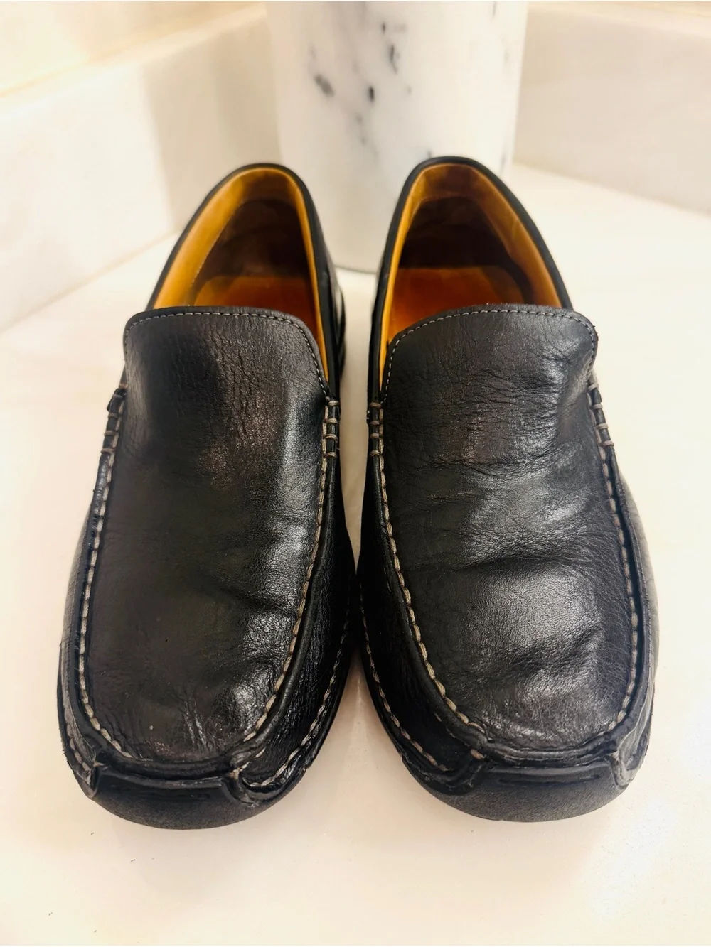 Men's Cole Haan Nike Air Tucker Venetian Black Leather Driving Loafers Size 9